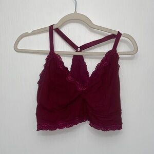 Women's Lace Bralette - Burgundy